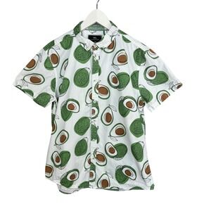 MTL Made to Live NYC Men's Avocado  Short Sleeve Button Up Shirt Sz M Slim‎ Fit